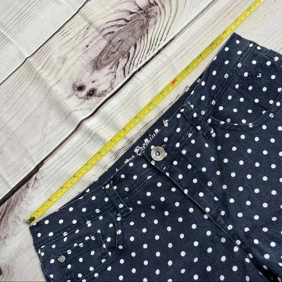 Girls Justice White Polka Dot Blue Jeans Sz 16 1/2 - Picture 11 of 15